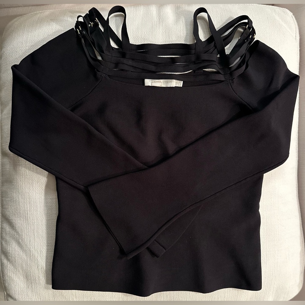 Jonathan Simkhai Sarah Compact Rib Top in Black. Size S - Picture 5 of 11